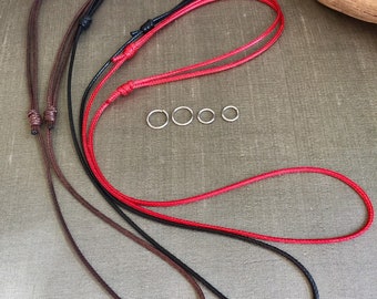 Waterproof Necklace, Black Cord Necklace, Brown Cord, Red Choker, Adjustable Necklace, cord necklace for pendant, necklace for pendant men.