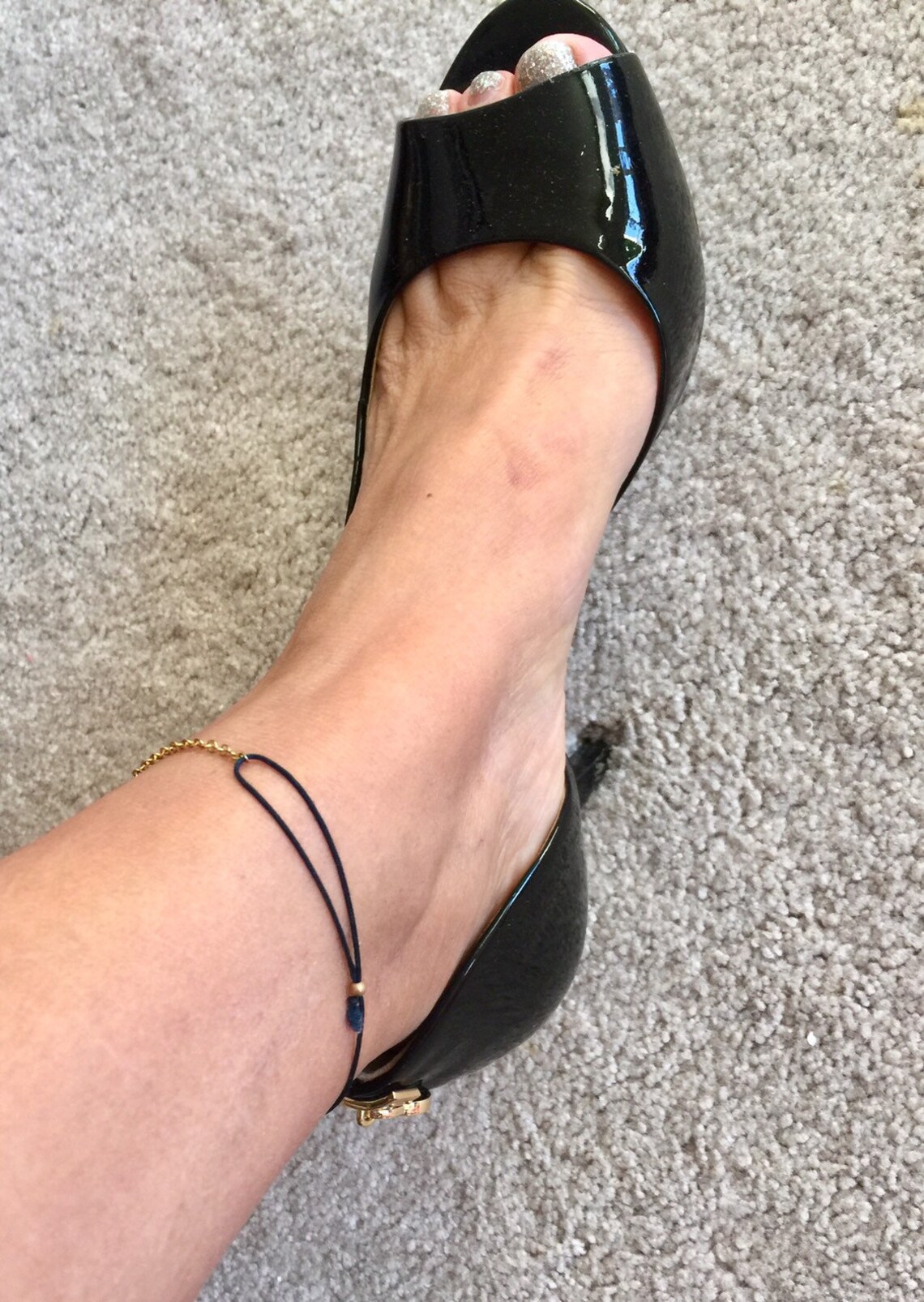 Black Cord Ankle Bracelet Black String Bracelet Amulet Etsy