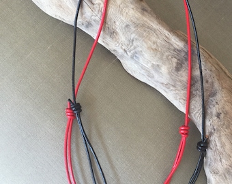 2mm Leather Cord Necklace, Black Leather Cord Necklace, Brown Leather Cord, Simple Choker, Adjustable Necklace, necklace for pendant men.