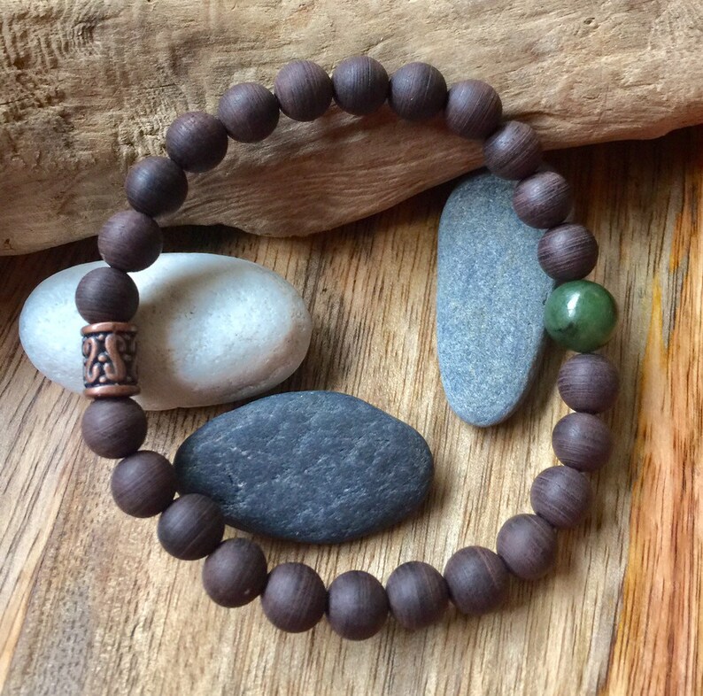 Mens Copper Bracelet Agarwood Bracelet Canadian Nephrite Etsy