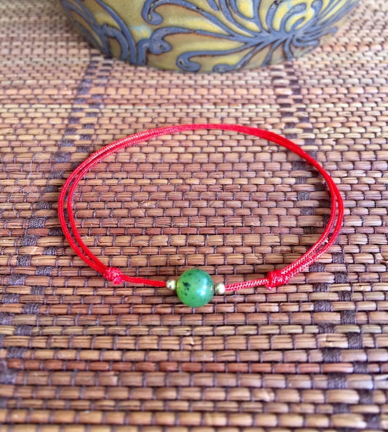 Good Luck Red Cord Bracelet Canada Jade Bracelet Green Jade Etsy