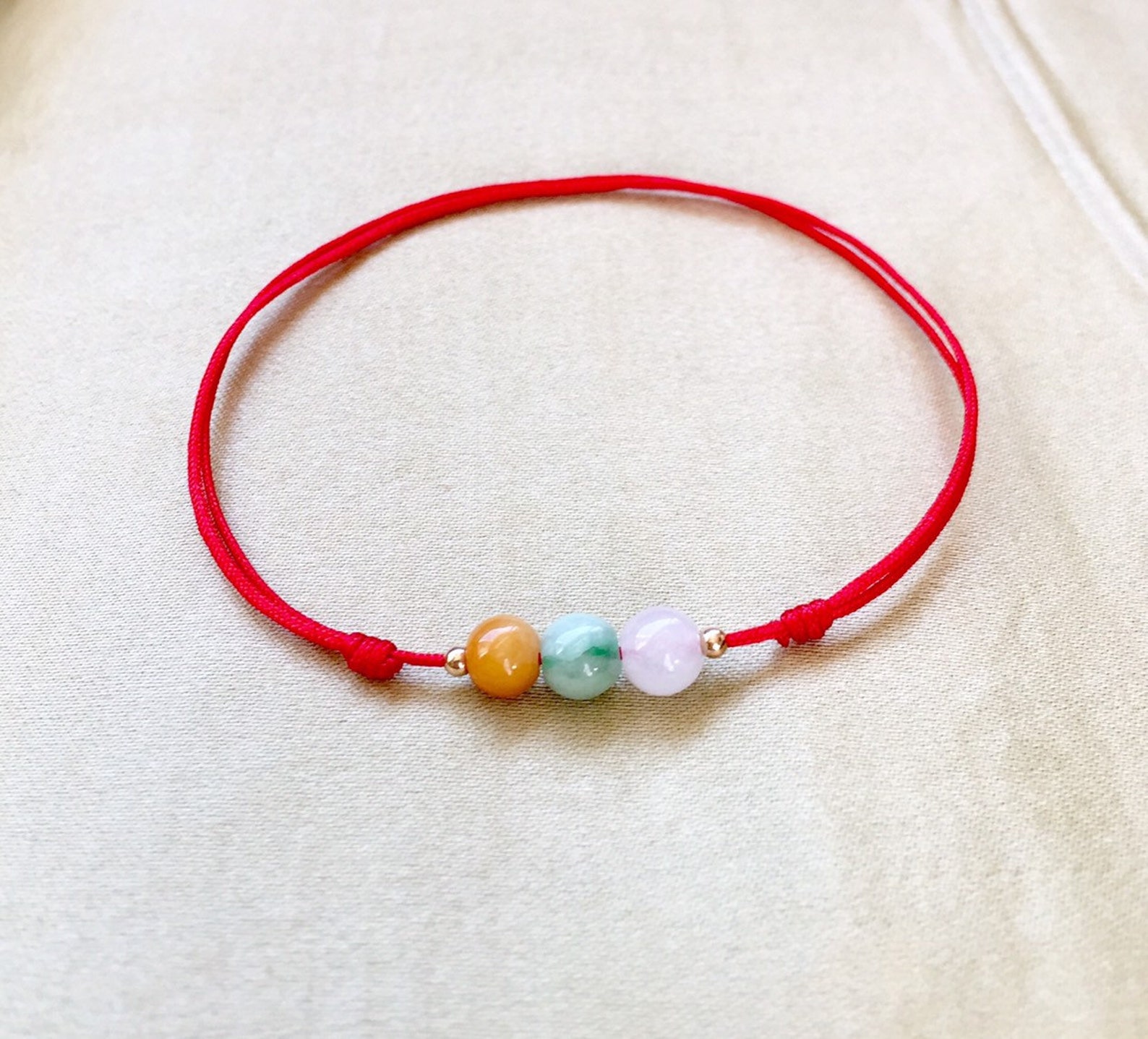 Good luck red cord bracelet Jadeite Beads Bracelet Lucky Etsy
