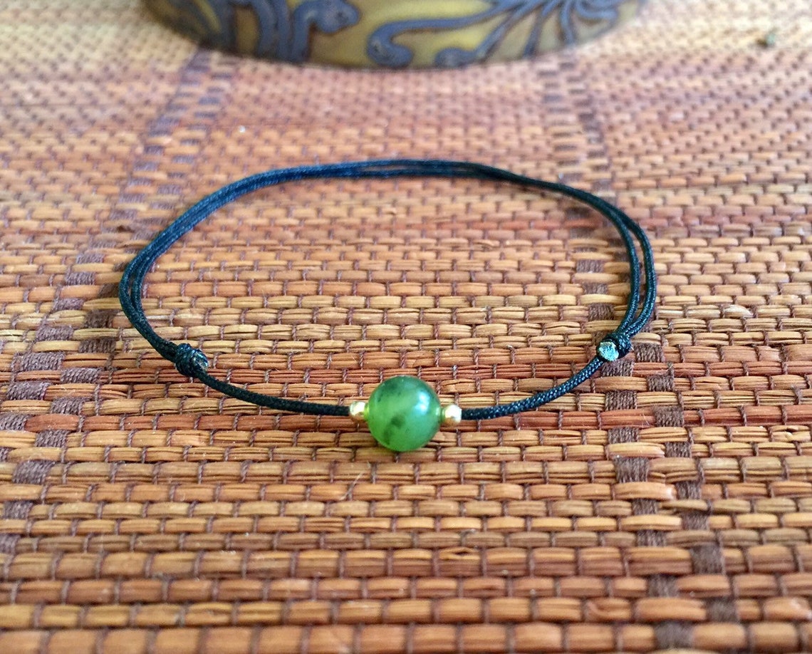 Red String Jade bracelet Green Jade Bracelet Lucky Jade | Etsy