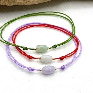 Red String Jade Bracelet, Jade Bead Bracelet, Friendship Bracelet, Red String of Fate, Lucky Jade Bracelet, Jade for New Year Amulet