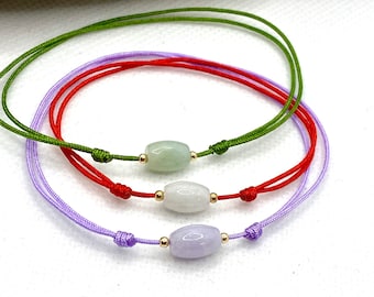 Red String Jade Bracelet, Jade Bead Bracelet, Friendship Bracelet, Red String of Fate, Lucky Jade Bracelet, Jade for New Year Amulet