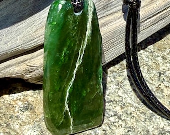 Authentic Natural Canadian Jade, Nephrite Jade Pendant, Canadian Jade Pendant, Mens Jade Pendant, Jade Necklace for Mens, Jade for men.