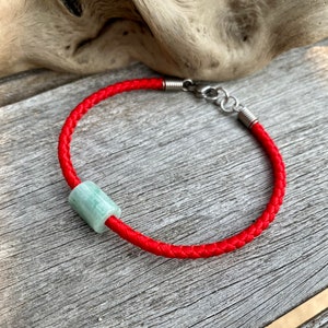 Good Luck Red Cord Bracelet, Emerald Green Jadeite, Lucky Jade Bracelet, Wish Bracelet, Protection Bracelet, Red Cord Jade Bracelet, Amulet.