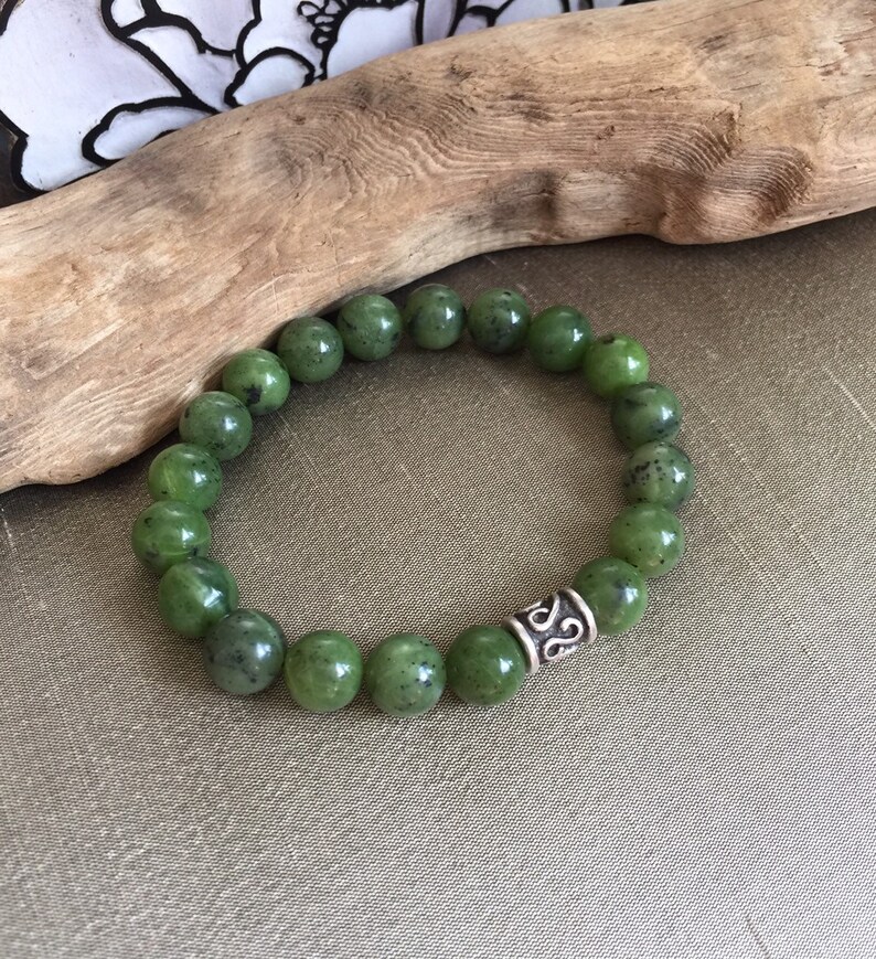 Mens Jade Bracelet 10mm Canadian Nephrite Jade Authentic Etsy UK