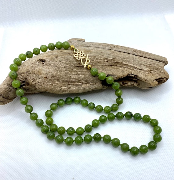 binnenplaats ~ kant Samuel Canadese jade ketting, groene jade kralen ketting, Canadese jade kralen  ketting, nefriet jade ketting, aangepaste grootte geknoopte kralen ketting.  - Etsy Nederland