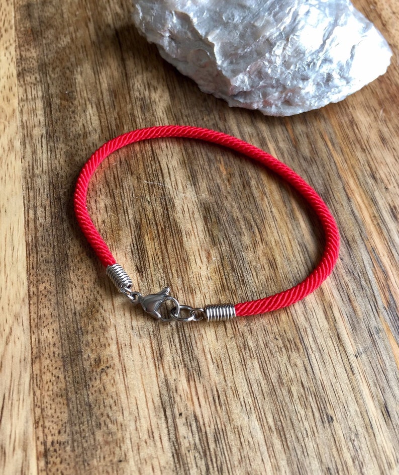 Lucky Red Cord Bracelet Mens Red Bracelet Energy Bracelet Etsy