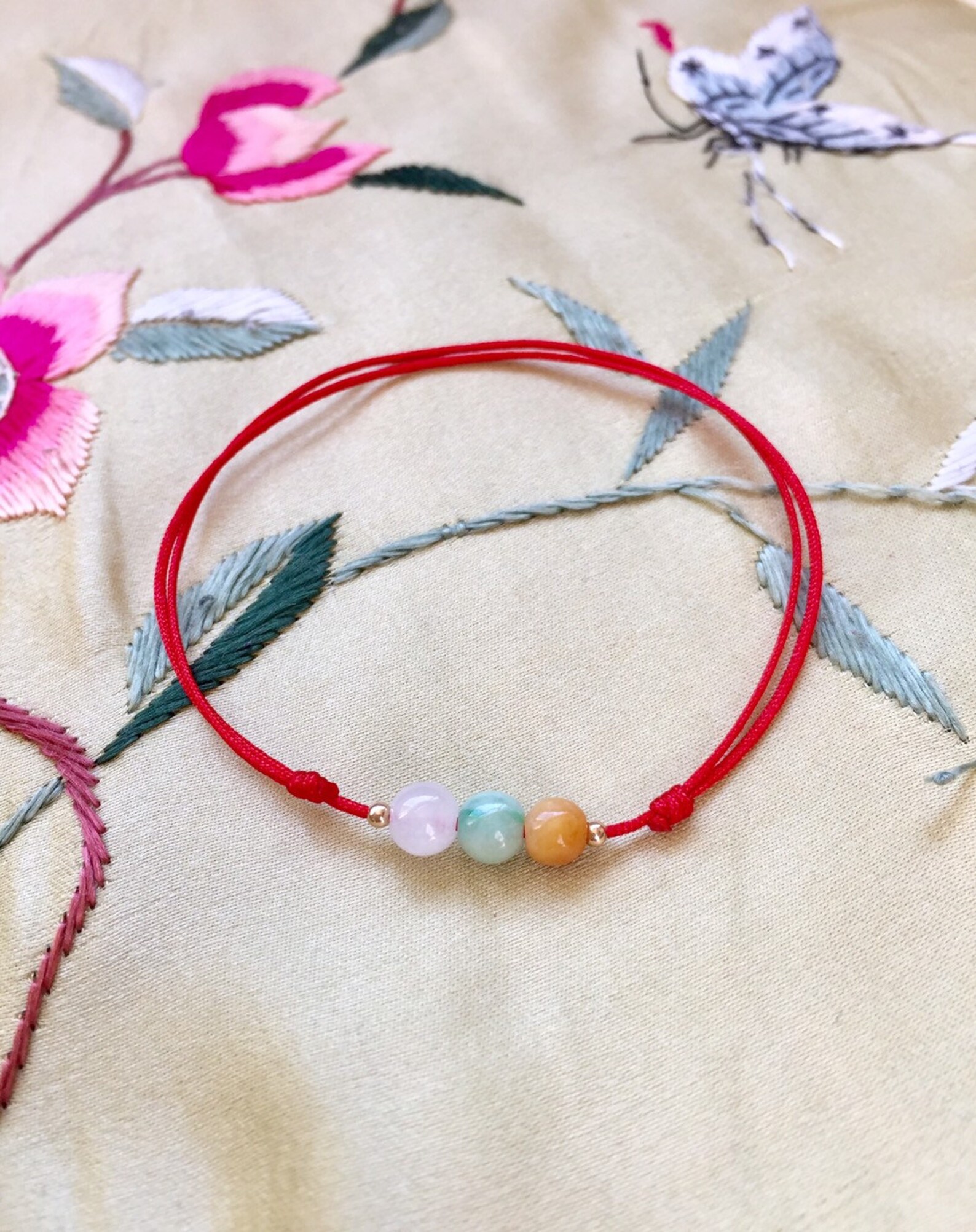 Good luck red cord bracelet Jadeite Beads Bracelet Lucky Etsy