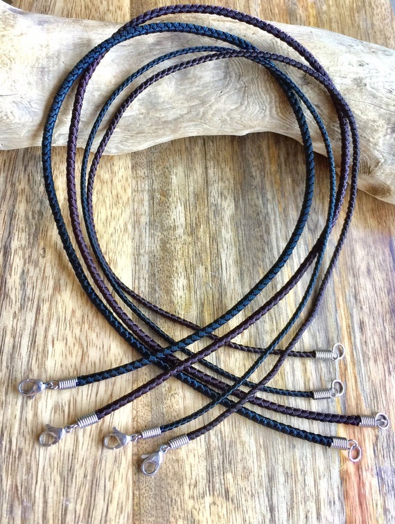 Waterproof Necklace,Black Braided Cord Necklace,Mens Black Choker,Necklace  For Pendant, Surfer Choker,Custom Sized Choker, Hypoallergenic.