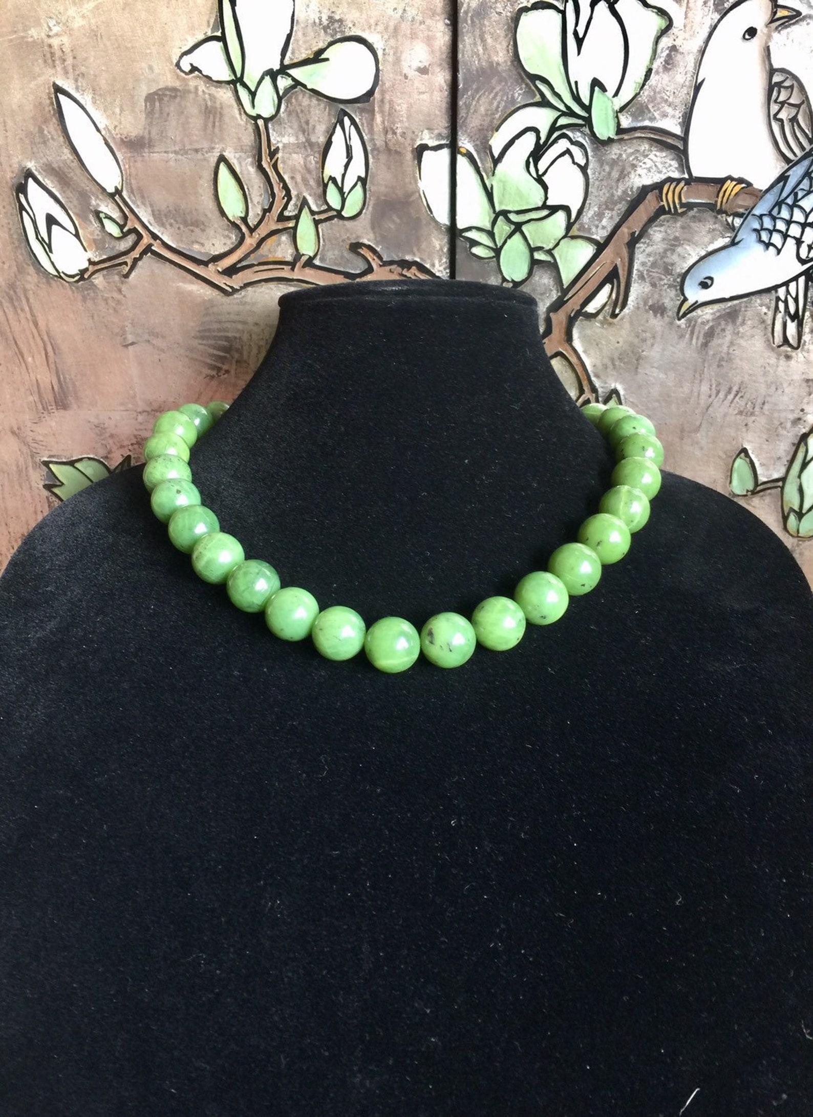 16mm Canadian Jade Bead Large Jade Beaded Necklace Nephrite Etsy
