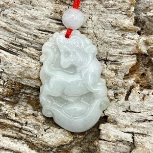 Jadeite Pendant Necklace, Protection Necklace, kids Lucky Jade Choker, Chinese Twelve Zodiacs Jadeite Pendant, Tiger Monkey Horse Ox Rat Dog