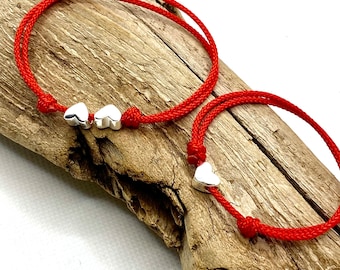 Heart Charm Bracelet, I Miss You Bracelet, Forever Love Bracelet, Good Luck Charm Bracelet, Sterling Silver Heart Charm, Lunar New Year Gift