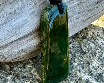 Authentic Natural Canadian Jade, Nephrite Jade Pendant, Canadian Jade Pendant, Mens Jade Necklace, Jade for men, Christmas gift for men