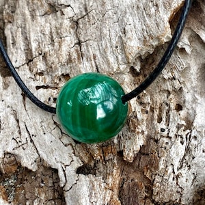 Gemstone Necklace, Genuine Green Malachite Necklace, Malachite Crystal Necklace, Natural Malachite Bead Choker, Malachite Necklace Men