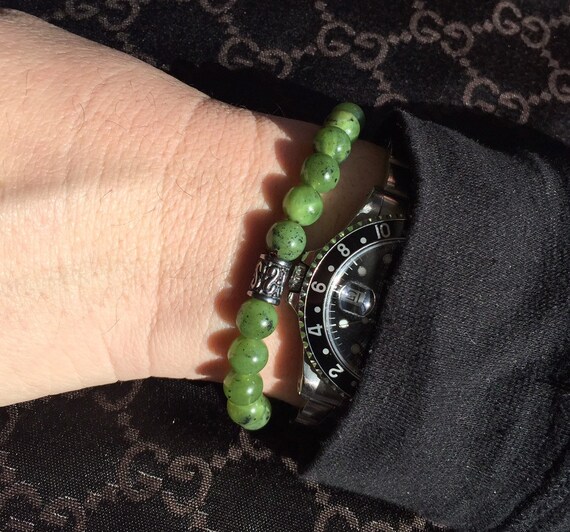 natural green jade stone,Red Rope adjustable necklace,gemstone bead,Good Luck,best gift Round Canadian Nephrite jade pendant