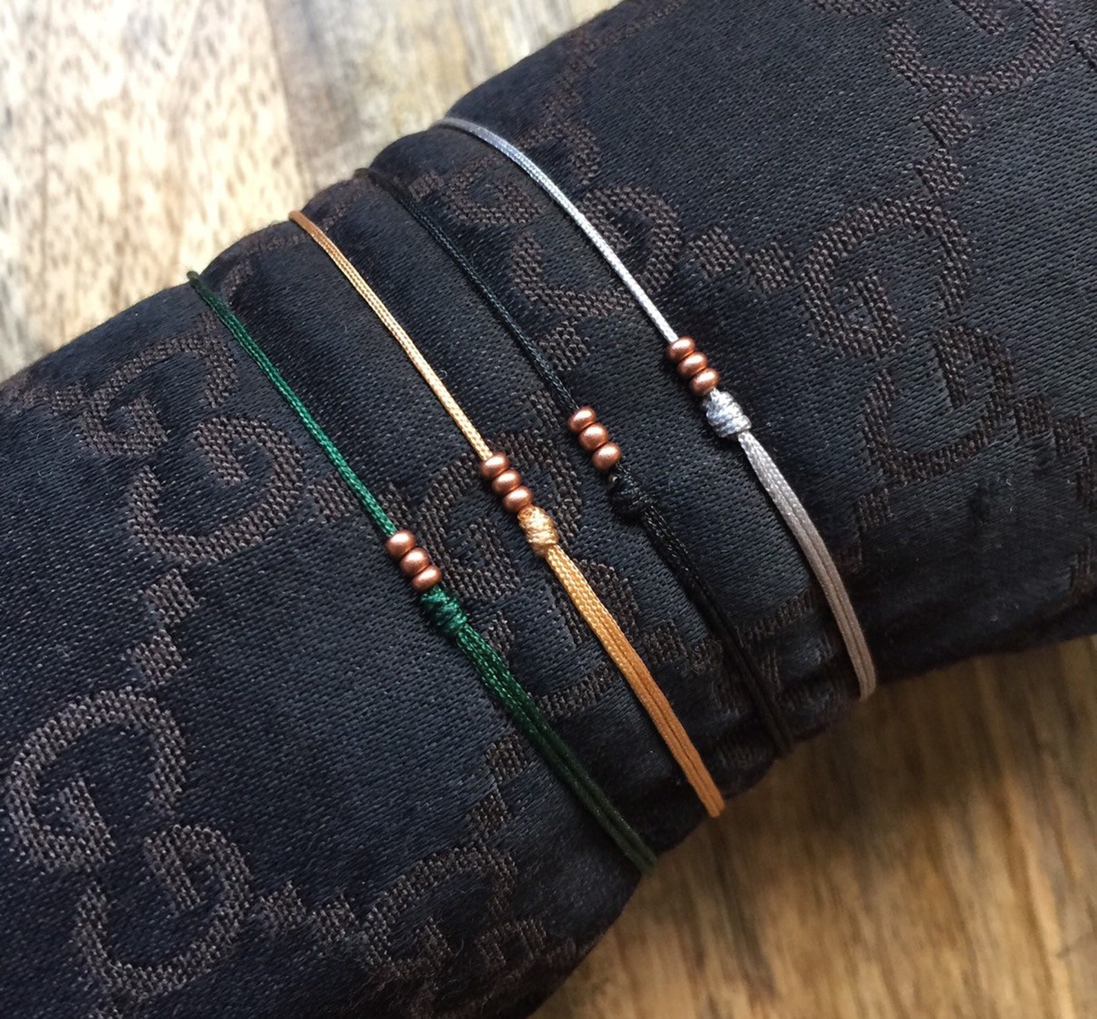 Mens String Bracelet Mens Bracelet Copper Thin Red Cord Etsy