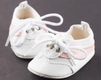 Pink & white  18 inch doll Sneakers, cheerleader sneaker, Doll tennis shoes