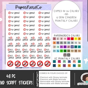 No Spend | Planner Stickers