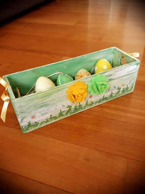 Easter Wooden Basket Decoration Home And Living
