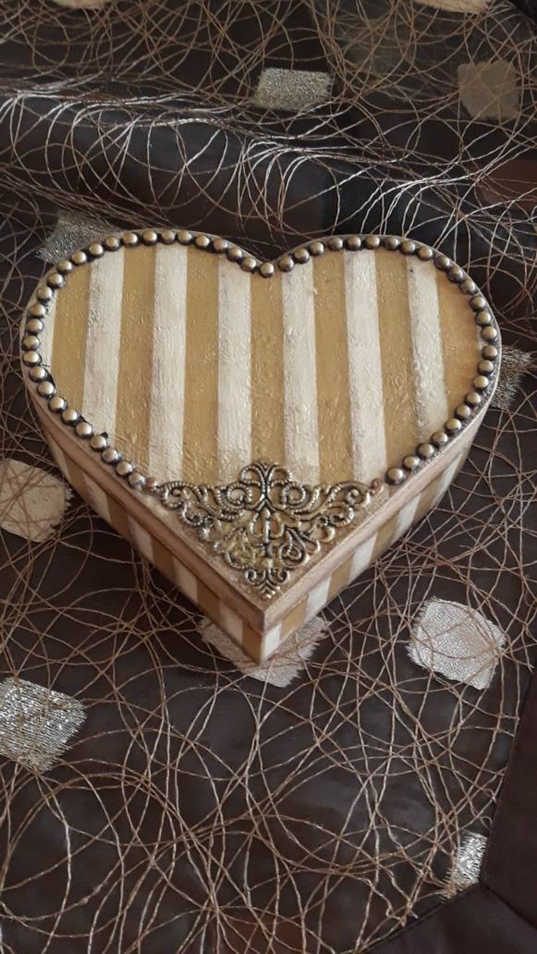 Heart Boxdecoupage Boxjewelry Storagechristmas Etsy