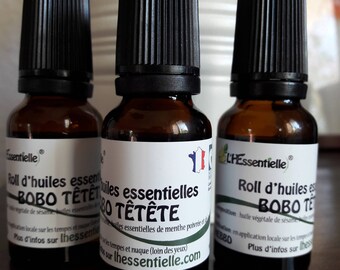Roll of essential oils BOBO TETETE, migraine peppermint and real lavender, certified Nature - progress, prod. France