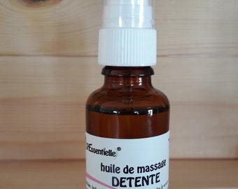 Relaxation massage oil, stress anxiety, insomnia, nocturnal awakenings, 100% natural, certified Nature and progress, France, verbena