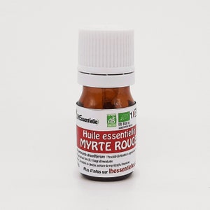 Red myrtle essential oil, Myrtus communis cineoliferum, certified Nature - Progress, 100% pure and natural HEBBD, production France