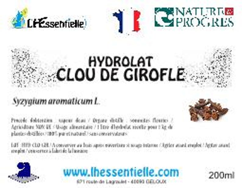 Hidrosol de clavo, Syzygium Aromaticum L., agua floral, enjuague bucal, 100% puro y natural imagen 3
