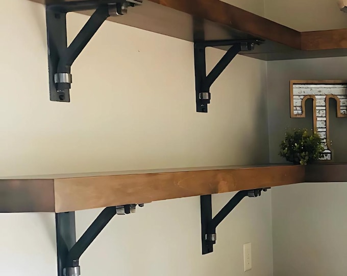 Matte Black Shelf Bracket, Black L Bracket Heavy Duty, Flat L Bracket for Shelf, Steel L Bracket, 4 Inch Shelf Bracket, 5 Inch Shelf Bracket