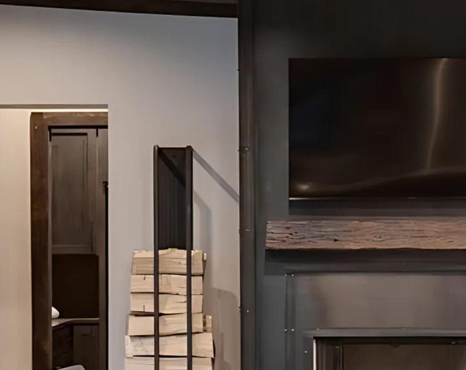 Industrial Style Modern Steel Firewood Rack - Minimalist Log Storage and Holder