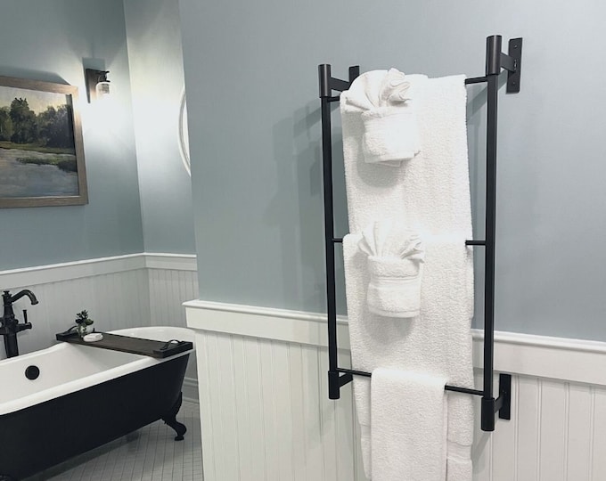 Bathroom Towel Storage, Wall Mounted Bathroom Towel Holder, Towel Bar, Master Bathroom Decor, Guest Bathroom Decor, Bathroom Storage, Bath