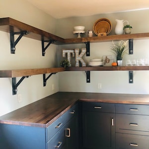 Industrial Style Shelf Bracket, SOLD INDIVIDUALLY, Metal Bracket with Support Bar, Metal Shelf Bracket, Heavy Duty Bracket For Shelves