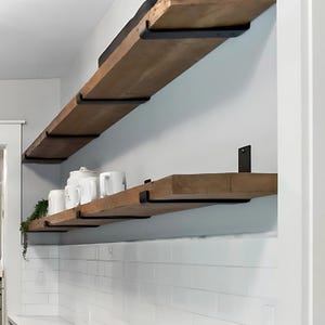 Industrial &quot;J&quot; Metal Shelf Bracket - 2 Inch, Sold Individually, Open Shelving Support with Lip