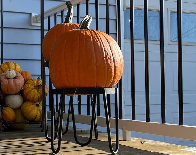 12" Tall Pumpkin Display Stand, Halloween Pumpkin Decoration, Halloween Decor, Front Porch Decor, Porch Decorations, Fall Decor, Mum Planter