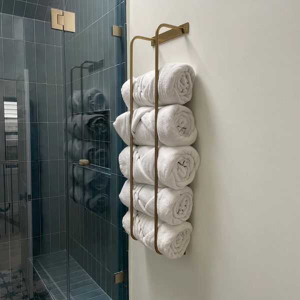 Bathroom Towel Storage, Wall Storage, Bathroom Decor, Towel Storage, Towel Rack, Wall Mounted Storage Holder, Bathroom Towel