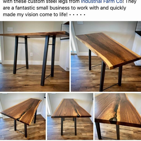 Farmhouse Desk Leg SOLD INDIVIDUALLY, A Frame Table Leg, Home Office Desk Legs, Black Table Legs, Modern Metal Desk Legs, Handmade Desk Legs