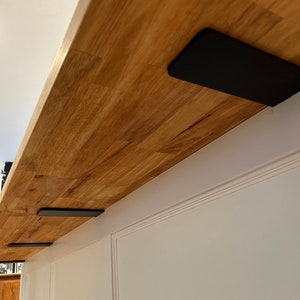 Heavy-Duty Hidden Granite Countertop Bracket - 1/4" Solid Steel Support for Overhangs on Pony Walls and Raised Bars | Handmade in the USA