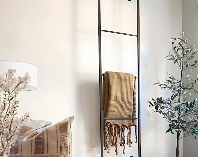 Wall Mounted Iron Blanket Ladder, Blanket Storage, Fall Décor, Metal Blanket Ladder, Livingroom Décor, Blanket Ladder, Home Accents