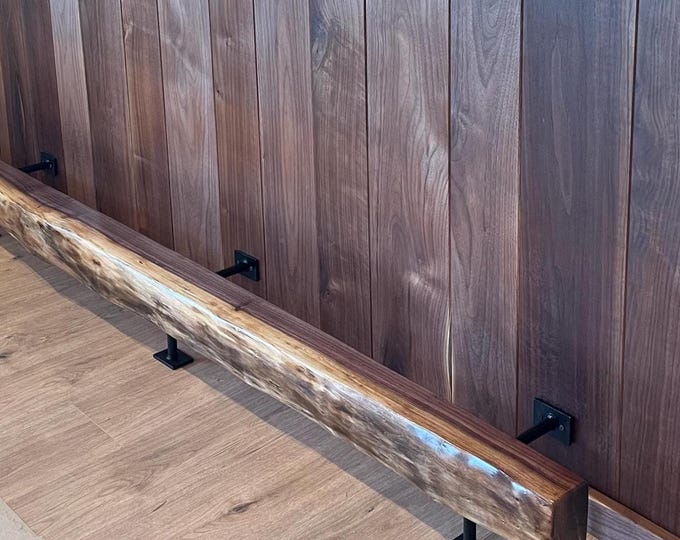 Bar Foot Rail Bracket | Wall & Floor Mount Supports, Handmade in USA