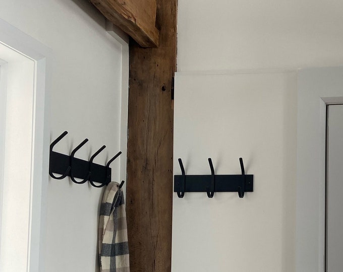 Wall Mounted Coat Rack With Hooks 3" wide with 1/2" wide hooks - Bestseller