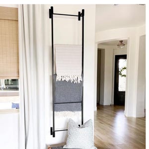 Blanket Ladder, Wall Mounted Blanket Ladder, Modern Farmhouse Decor, Metal Blanket Ladder, Home Decor Farmhouse, Modern Farmhouse Decor
