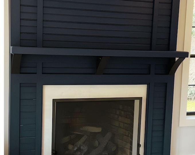 Handmade Heavy Duty Steel Farmhouse Mantle Support Bracket - Rustic Industrial Shelf Support- Custom Sizes and Finishes - IndustrialFarmCo