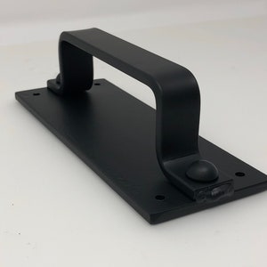 Matte Black Barn Door Handle Pull, Rustic Steel, Handmade USA
