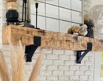 The Kudlick Farmhouse 4" Shelf Mantel Brackets with 3" curved support bar - Sold individually
