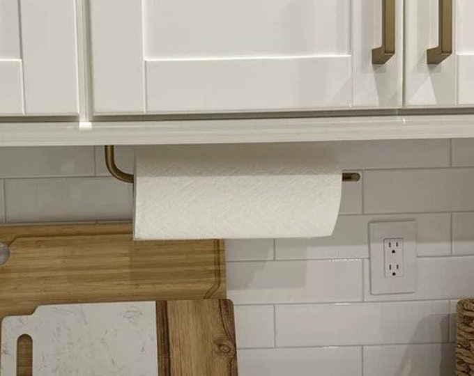 Paper Towel Holder, Under Cabinet Mounted or Wall Mounted, Vertical or Horizontal, Handmade Modern Metal Paper Towel Dispenser