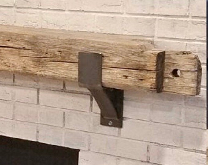 3" wide Rustic Mantel Bracket, Rustic Fireplace Mantel Bracket with Lip, Heavy Duty Mantle Bracket, Mantel Supports, Lip Bracket Wood Mantle