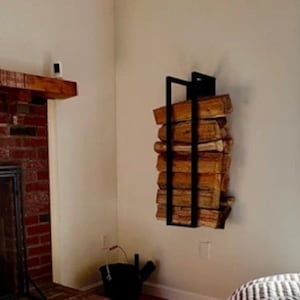 Industrial Farm Co, Firewood Rack, Firewood Holder Indoor and Outdoor, Floor Standing, Wall Mounted, Firewood Storage, Fire Pit Accessories image 1